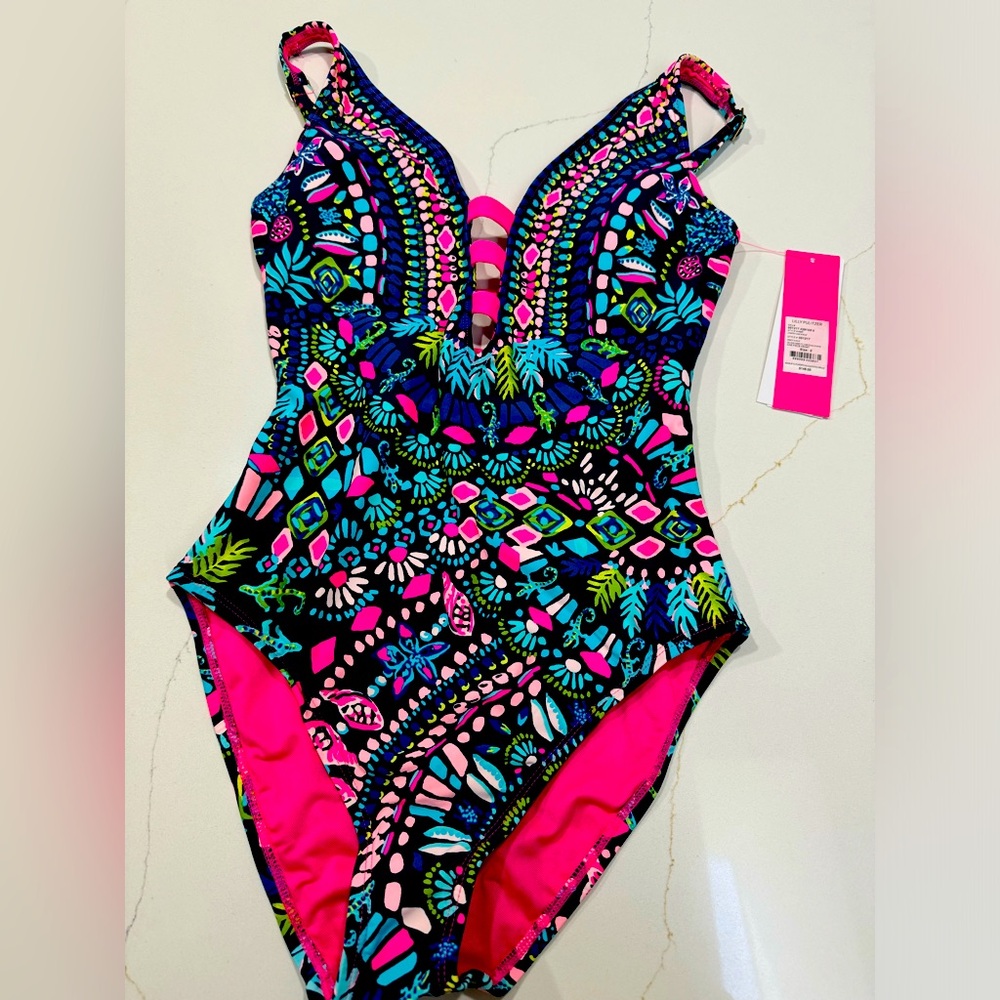 Lilly Pulitzer Ink Navy One piece swimsuit